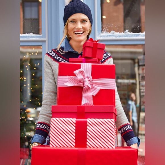 Talbots Holiday Bird Fair Isle Sweater sz Petite = 0-2 - Picture 3 of 14